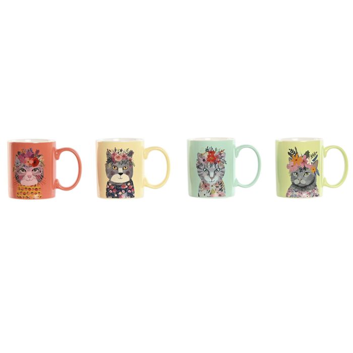 Mug Moderno DKD Home Decor Verde Rosa 8 x 9.5 x 12.5 cm (12 Unidades) Mug Moderno DKD Home Decor Verde Rosa 8 x 9.5 x 12.5 cm (12 Unidades)