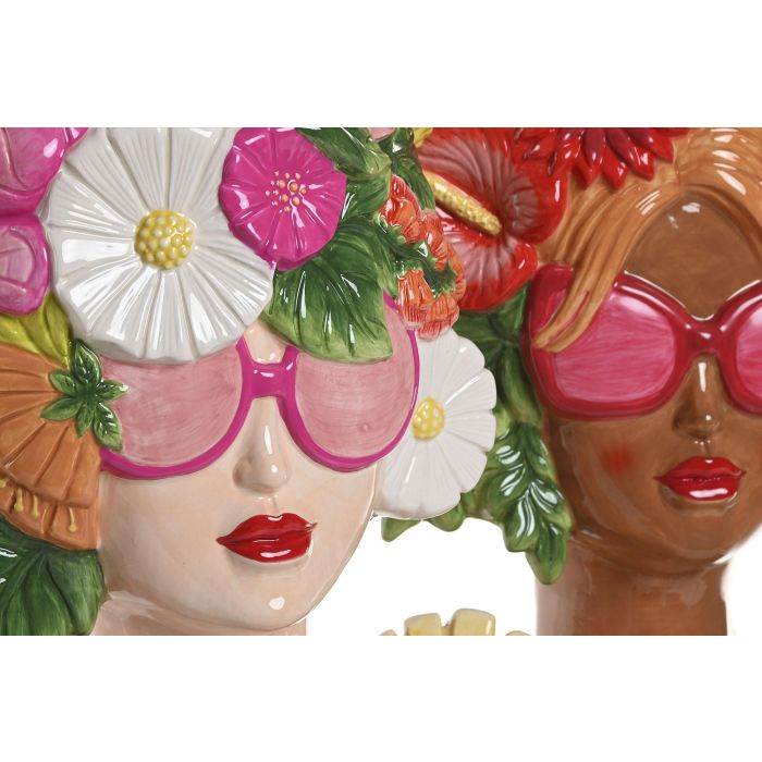 Macetero Tropical DKD Home Decor Multicolor 17 x 35 x 27 cm (2 Unidades) 1