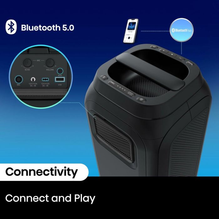 Hisense Party Rocket 160 Altavoz para Fiestas 160W Negro Inalámbrico y Alámbrico Bluetooth USB IPX4 con Batería 12h 6 Hisense Party Rocket 160 Altavoz para Fiestas 160W Negro Inalámbrico y Alámbrico Bluetooth USB IPX4 con Batería 12h 6