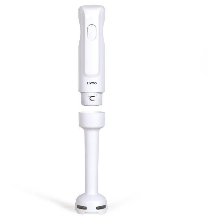Batidora de mano - LIVOO - 300 W - 2 cuchillas de acero inoxidable - 1 velocidad - 19.000 rpm - Blanca 3 Batidora de mano - LIVOO - 300 W - 2 cuchillas de acero inoxidable - 1 velocidad - 19.000 rpm - Blanca 3