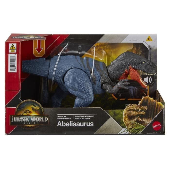 Jurassic World Jgb91 Dinosaurio Wild Roar Abelisaurus con Sonido y Ataque, Figura de Acción Rebirth para Niños +4 Años 4