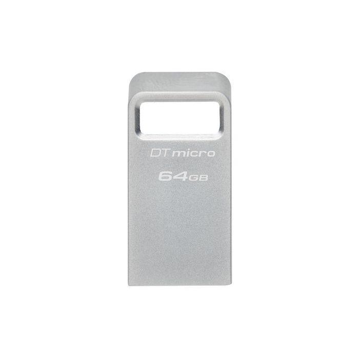 Kingston DataTraveler Micro 64GB USB 3.2 Gen 1 de Metal, Pendrive Ultra-pequeño con 200MB/s de Lectura y Diseño Plug-and-Stay