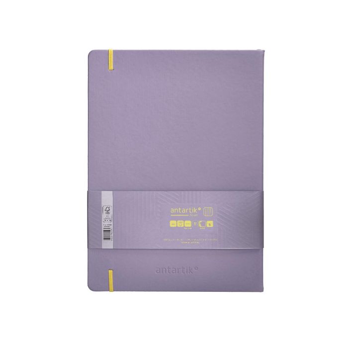 Cuaderno Con Gomilla Antartik Notes Tapa Dura A4 Hojas Cuadricula Morado Y Amarillo 100 Hojas 80 gr Fsc 2