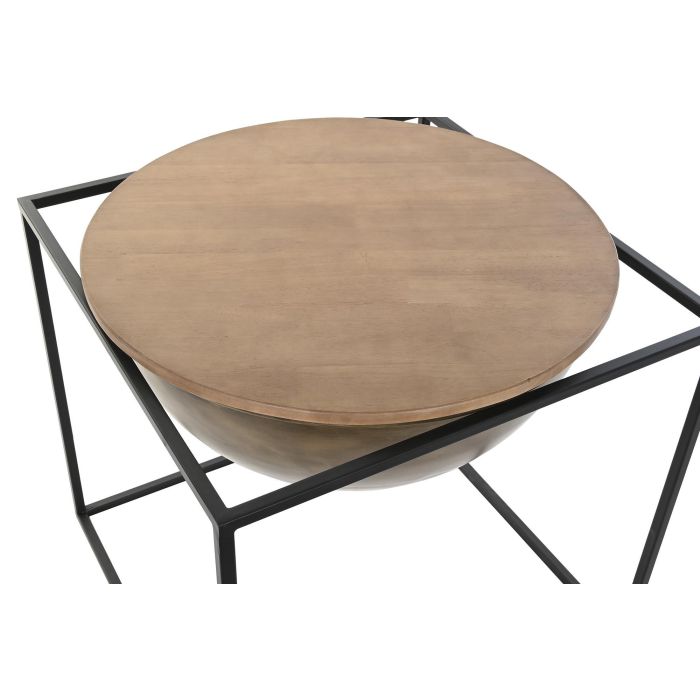 DKD Home Decor Mesita Auxiliar Loft de Metal y Madera, Negro y Marrón, 64x62.5x64 cm 1 DKD Home Decor Mesita Auxiliar Loft de Metal y Madera, Negro y Marrón, 64x62.5x64 cm 1