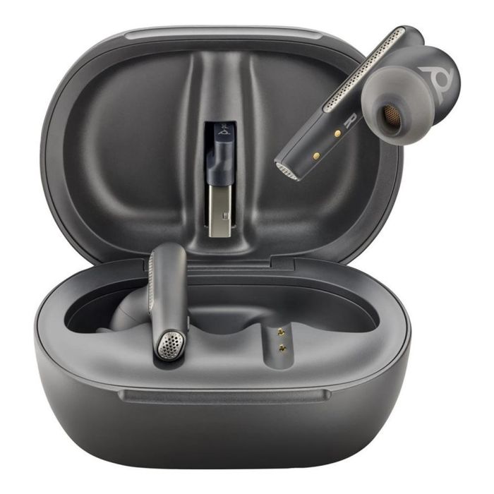 Poly Estuche de Carga Portátil para Auriculares Inalámbricos Voyager Free con Pantalla Táctil Negro