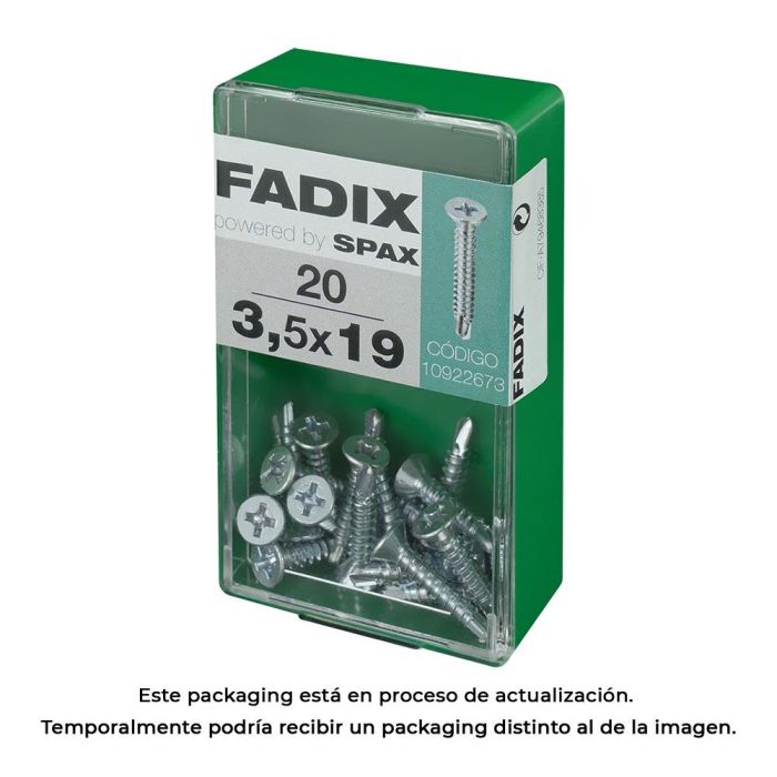 Fadix Tornillo Rosca Chapa Autotaladrante Cincado 3,5x19mm - Caja con 20 Unidades 0 Fadix Tornillo Rosca Chapa Autotaladrante Cincado 3,5x19mm - Caja con 20 Unidades 0