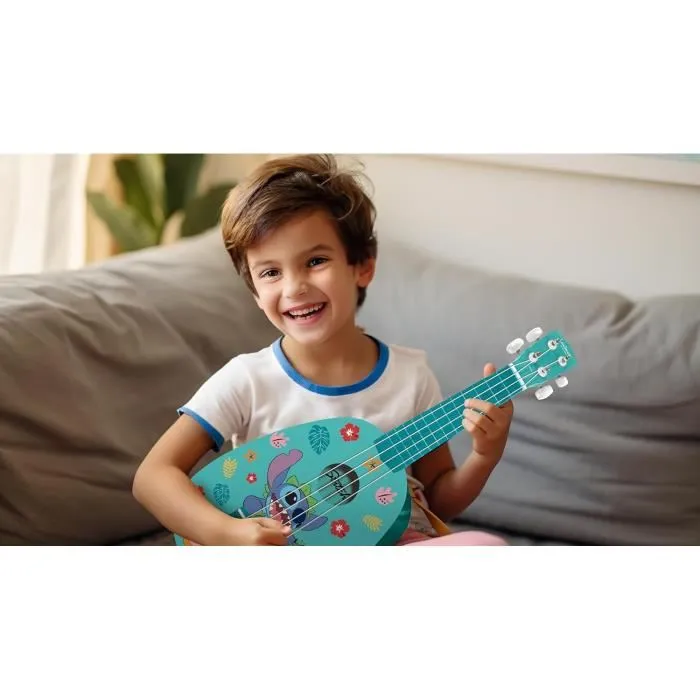 Lexibook Ukulele de Madera Stitch con 4 Cuerdas de Nylon, 53 cm, Guía Incluida