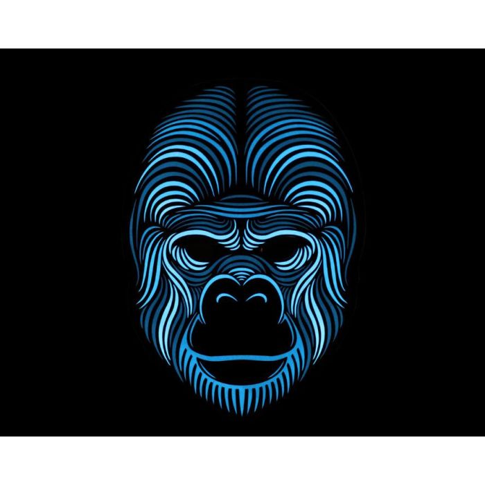Atosa Máscara Gorila con Luz LED para Fiestas, Halloween y Carnaval - Azul 1 Atosa Máscara Gorila con Luz LED para Fiestas, Halloween y Carnaval - Azul 1