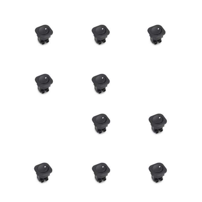Emuca Lote de 10 interruptores para empotrar D21x21, Plástico, Negro 0 Emuca Lote de 10 interruptores para empotrar D21x21, Plástico, Negro 0