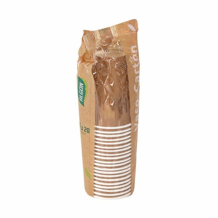 Set de Vasos Algon Desechables Cartón papel kraft 20 Piezas 220 ml (20 Unidades) 2