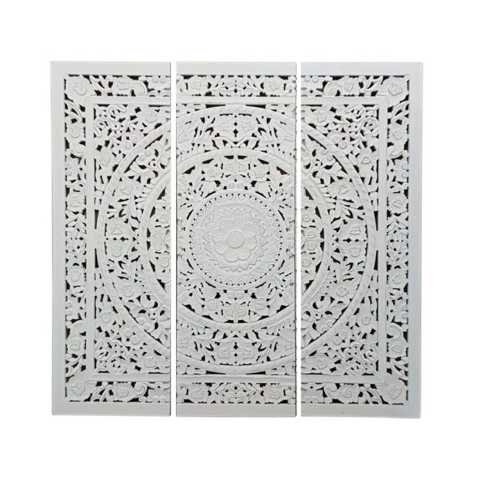 Cabecero de Cama Home ESPRIT Blanco Natural Madera MDF 180 x 3,5 x 180 cm 1