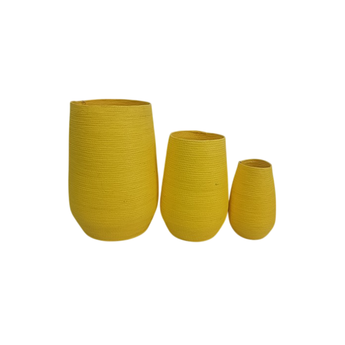 Macetero Urban DKD Home Decor Amarillo 30 x 60 x 30 cm Set de 3 0 Macetero Urban DKD Home Decor Amarillo 30 x 60 x 30 cm Set de 3 0