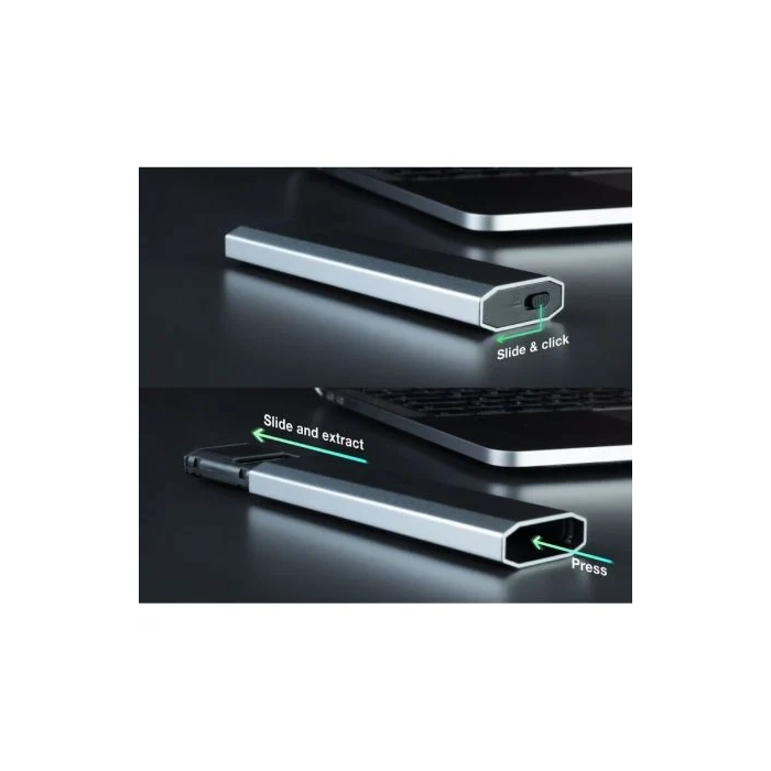 TooQ TQE-2223G Caja Externa para Disco SSD M.2 NVMe USB 3.2 Sin Tornillos Gris