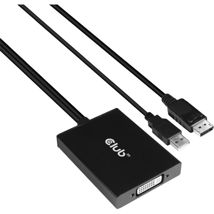 Club3D CAC-1010-A - Adaptador DisplayPort a DVI-D activo 0.6m con USB y soporte para Apple Cinema Displays 10