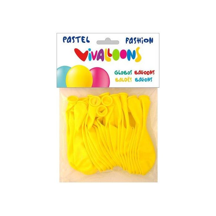 Blanca Globo 100% látex biodegradable pastel amarillo - Bolsa de 20 unidades, redondos para fiestas y juegos