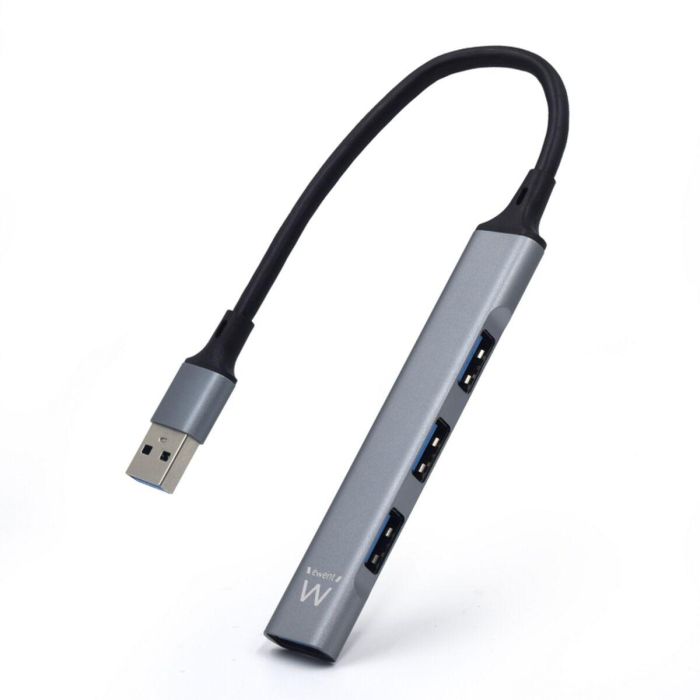 Ewent Hub Slim EW1144 4 Puertos USB 3.2 Gen 1 y 2.0, Diseño Compacto