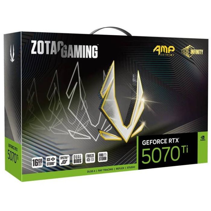 Zotac GAMING GeForce RTX 5070 Ti AMP Extreme INFINITY NVIDIA 16GB GDDR7 2512MHz PCI Express 5.0 Refrigeración Activa 3 Ventiladores 6