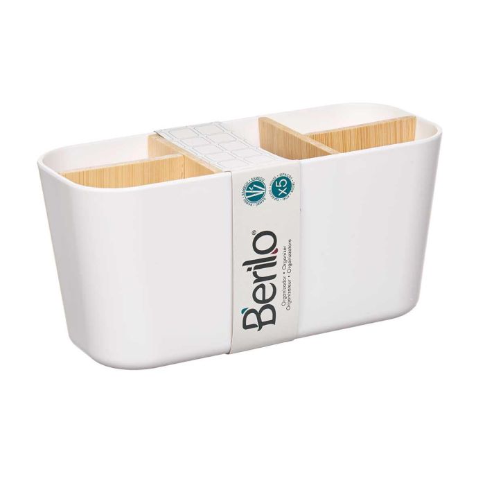 Organizador Ovalado 5 Huecos Bambú Blanco Berilo 21x10x9 cm (6 Unidades) 1 Organizador Ovalado 5 Huecos Bambú Blanco Berilo 21x10x9 cm (6 Unidades) 1