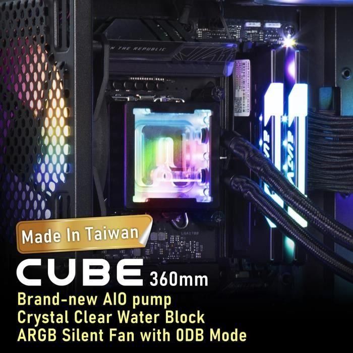 BITFENIX Cube AIO 360 (negro) - Refrigeración por agua AIO - 3x120mm 1