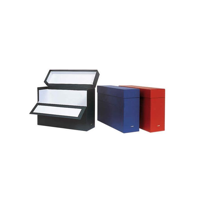 Elba caja de transferencia lomo 10cm c/tapa y solapa abatibles cartón forrado tela geltex azul
