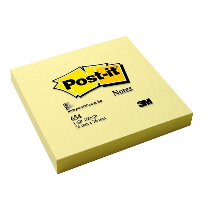 Notas adhesivas post-it 76x76 mm. 100 hojas amarillo (001212)