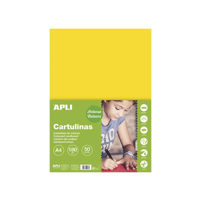 Cartulina apli 170 grs. a4 50 hojas amarillo (14237) 0
