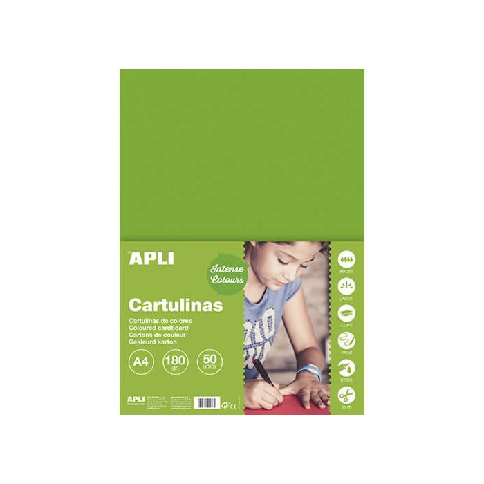 Cartulina apli 170 grs. a4 50 hojas verde hierba (14240) 0 Cartulina apli 170 grs. a4 50 hojas verde hierba (14240) 0