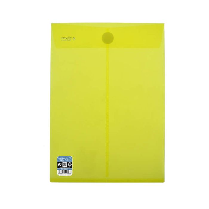 Office Box Carpeta Sobre Cierre C-Velcro Classic A4+ Vertical Plástico Amarillo Translúcido