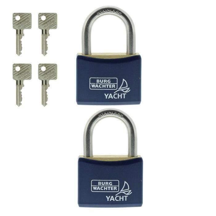 Burg Wachter DUO 460 Ni 40 SB Juego de 2 candados de doble cierre, Acero inoxidable marino 4 Burg Wachter DUO 460 Ni 40 SB Juego de 2 candados de doble cierre, Acero inoxidable marino 4