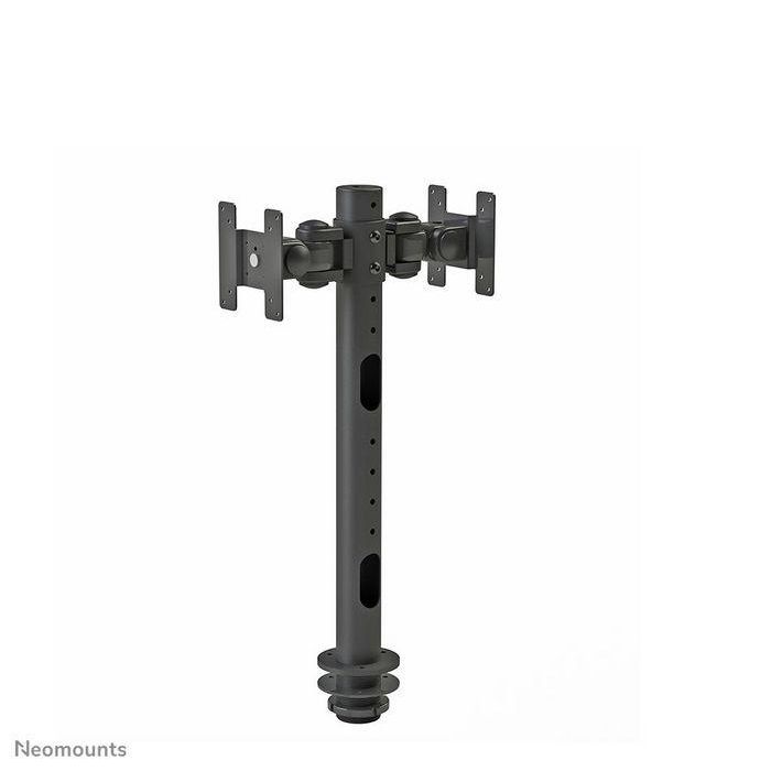 Neomounts Tilt/Turn/Rotate Dual Desk Mount (Grommet) For Two 10-27" Monitor Screens Back To Back, Height Adjustable - Black 1 Neomounts Tilt/Turn/Rotate Dual Desk Mount (Grommet) For Two 10-27" Monitor Screens Back To Back, Height Adjustable - Black 1