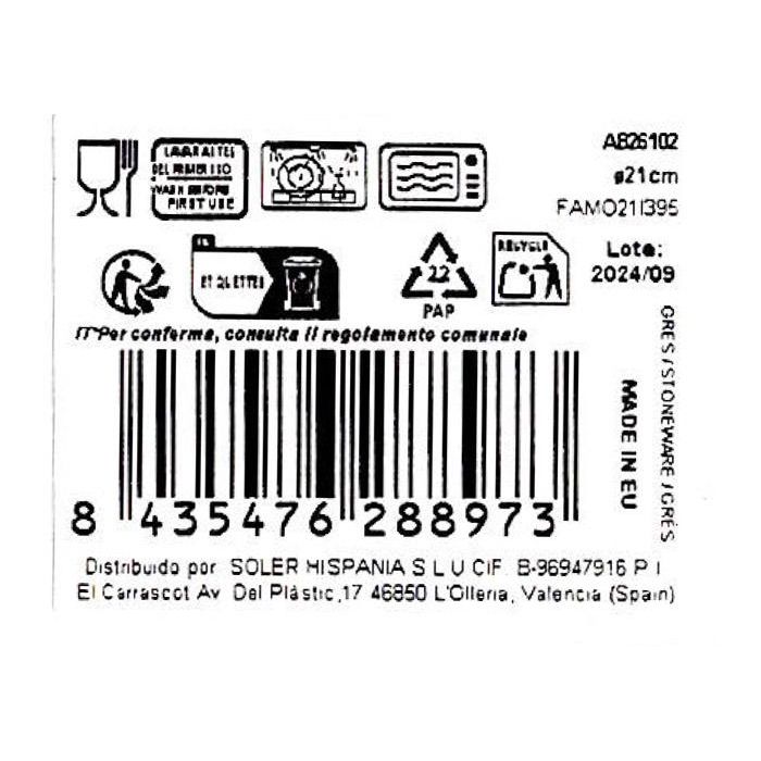 La Mediterranea Plato Hondo Albus Monaco Brillo Ø21 cm (12 Unidades) 2