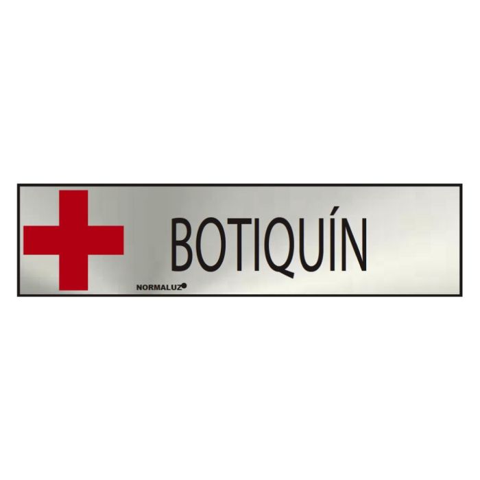 Normaluz Cartel informativo "botiquin" Acero inoxidable adhesivo 0.8mm 5x20cm 0 Normaluz Cartel informativo "botiquin" Acero inoxidable adhesivo 0.8mm 5x20cm 0