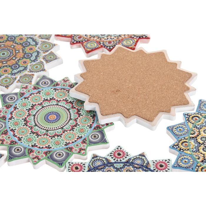 Posavasos Arabe DKD Home Decor Multicolor 10.8 x 0.7 x 10.8 cm (72 Unidades) 2 Posavasos Arabe DKD Home Decor Multicolor 10.8 x 0.7 x 10.8 cm (72 Unidades) 2