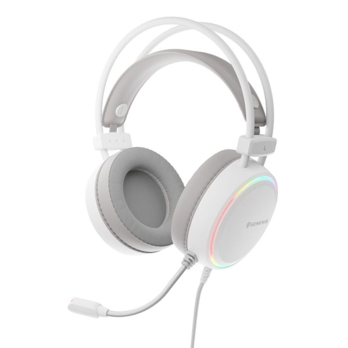 GENESIS NSG-2308 Neon 613 G2 Auriculares Gaming de Diadema Alámbricos con Micrófono, USB y Jack 3.5mm, 50mm, RGB, Blanco 7