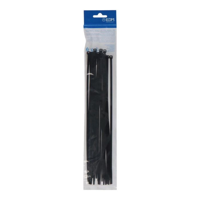 Edm Bridas negras de nylon alta calidad 4,8 x 300 mm, bolsa de 25 unidades 0 Edm Bridas negras de nylon alta calidad 4,8 x 300 mm, bolsa de 25 unidades 0