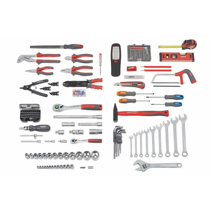 Meister Carro de Herramientas con 156 Piezas: Kit Completo de Alicates, Llaves y Destornilladores para Taller y Bricolaje 1 Meister Carro de Herramientas con 156 Piezas: Kit Completo de Alicates, Llaves y Destornilladores para Taller y Bricolaje 1