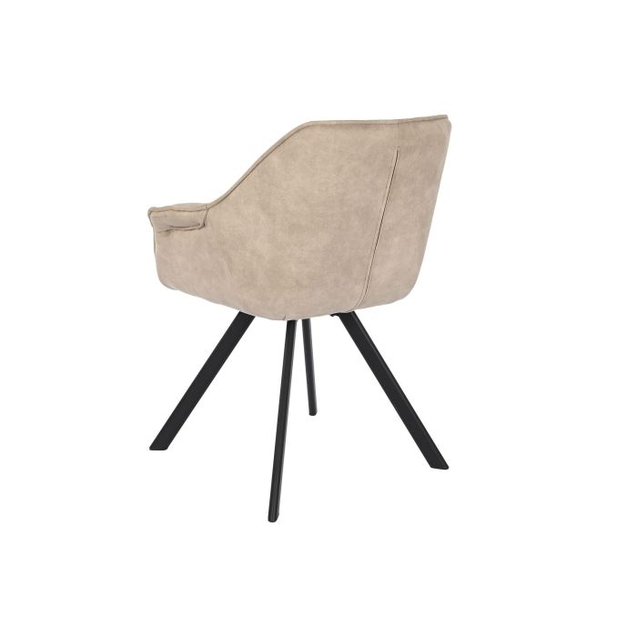 DKD Home Decor Silla Loft Beige Negro Microfibra Metal 67 x 85 x 64 cm 5