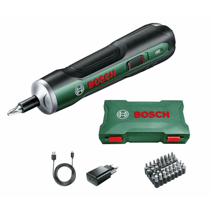 Bosch Destornillador Inalambrico PushDrive Batería Iones de Litio Función Push & Go Portabrocas Magnético Juego 32 Puntas 7