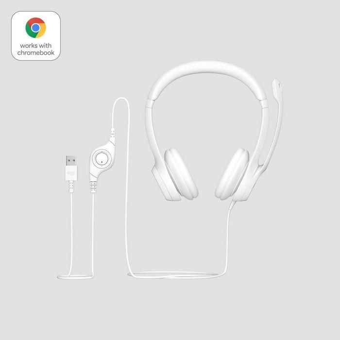 Logitech LOG5099206107304 H390 Casco Estéreo con Cable USB-A y Micrófono Antibuidad, Blanco Roto 5 Logitech LOG5099206107304 H390 Casco Estéreo con Cable USB-A y Micrófono Antibuidad, Blanco Roto 5