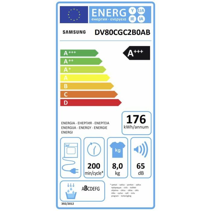 Secadora de condensación Samsung DV80CGC2B0ABEC 1