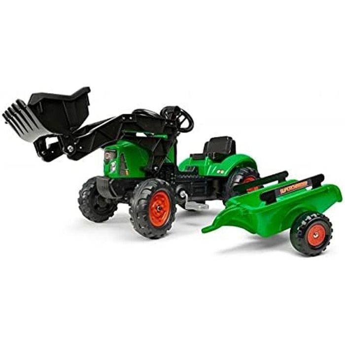 Falk Retroexcavadora con pedal Supercharger verde, con remolque extraíble, capota de apertura, volante con bocina, para niños 2-5 años 2 Falk Retroexcavadora con pedal Supercharger verde, con remolque extraíble, capota de apertura, volante con bocina, para niños 2-5 años 2