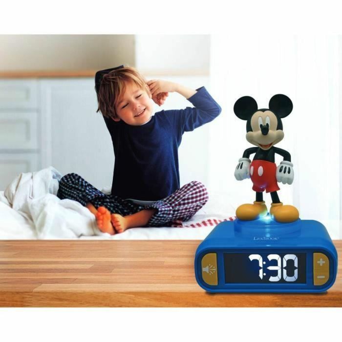 Lexibook LEXRL800MCH Despertador digital con luz nocturna Mickey 3D y efectos de sonido. 1