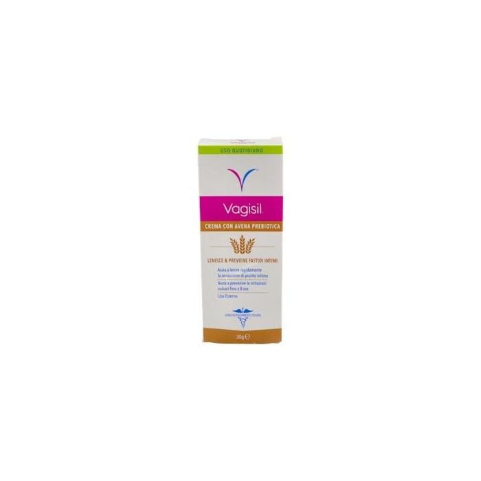 Vagisil Rd-005259 Crema Diaria 2 en 1 Zona Íntima Avena Prebiótica Alivio Picor Irritación Hidratante Hipoalergénica Mujer 30g