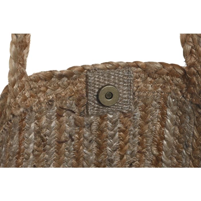 DKD Home Decor Bolso Mediterraneo Crema Marron 23 x 33 x 50 cm Coleccion Moda Yute (2 Unidades) 3