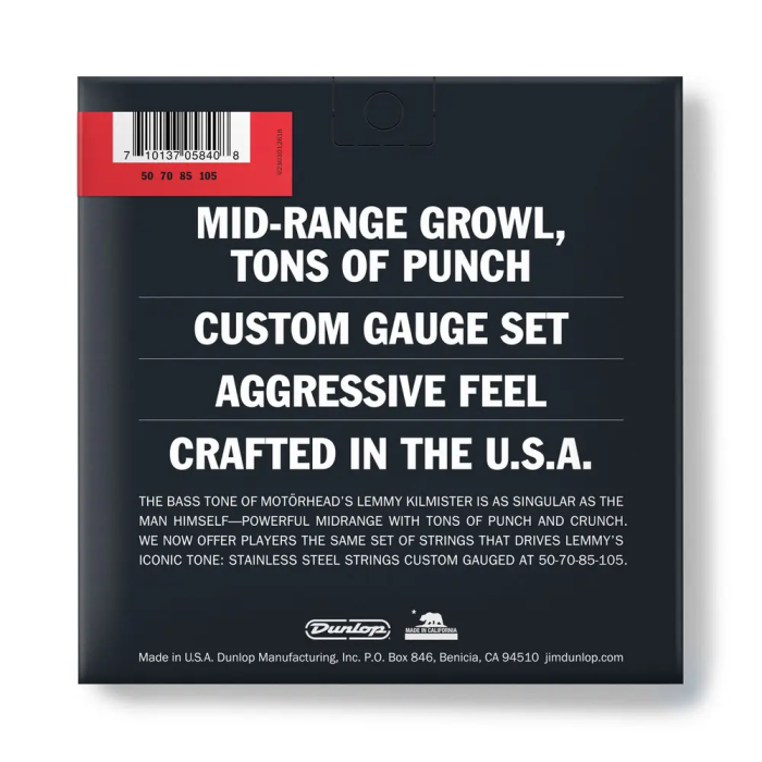 Dunlop Juego Bajo Lemmy Heavy 50-105 Cuerdas de Bajo 1