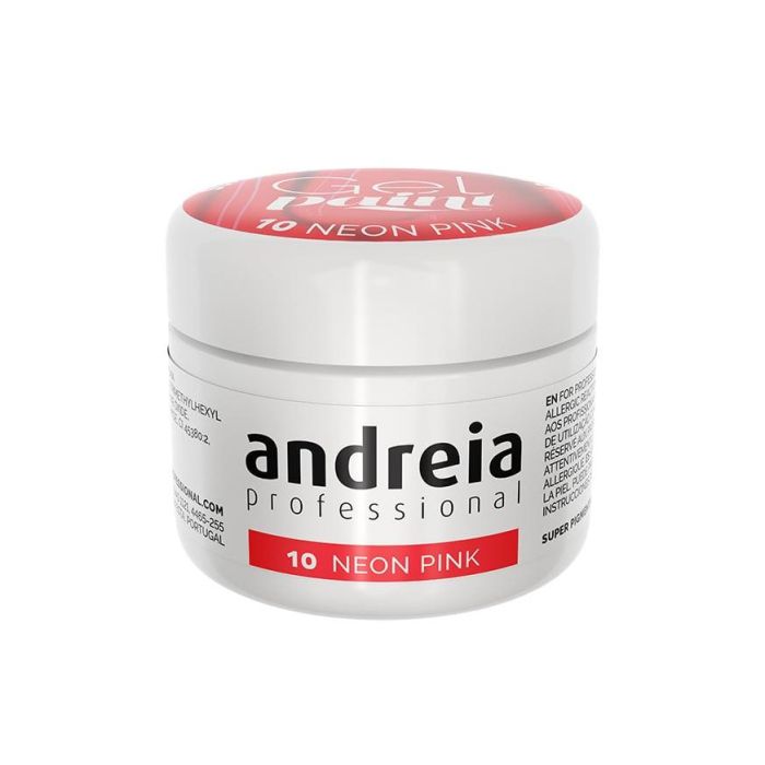 Andreia Gel Paint Rosa Neon 10 - Gel de pintura para uñas, 4 ml