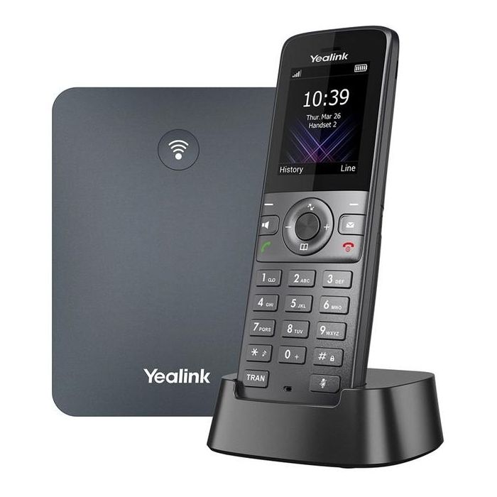 Yealink W74P Teléfono Móvil IP Inalámbrico de Escritorio/Pared Gris con Alcance 50m Interior / 300m Exterior