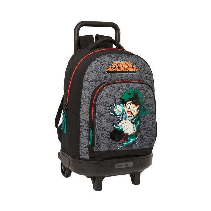 Mochila Escolar con Ruedas My Hero Academia Negro 33 x 45 x 22 cm
