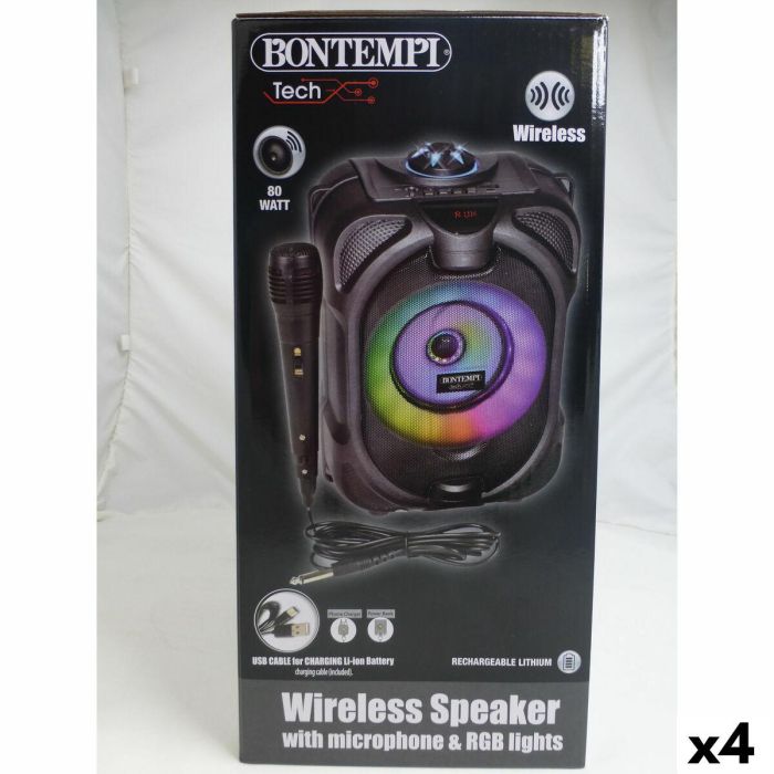 Altavoz con Micrófono Karaoke Bontempi 4 Unidades 8 Altavoz con Micrófono Karaoke Bontempi 4 Unidades 8