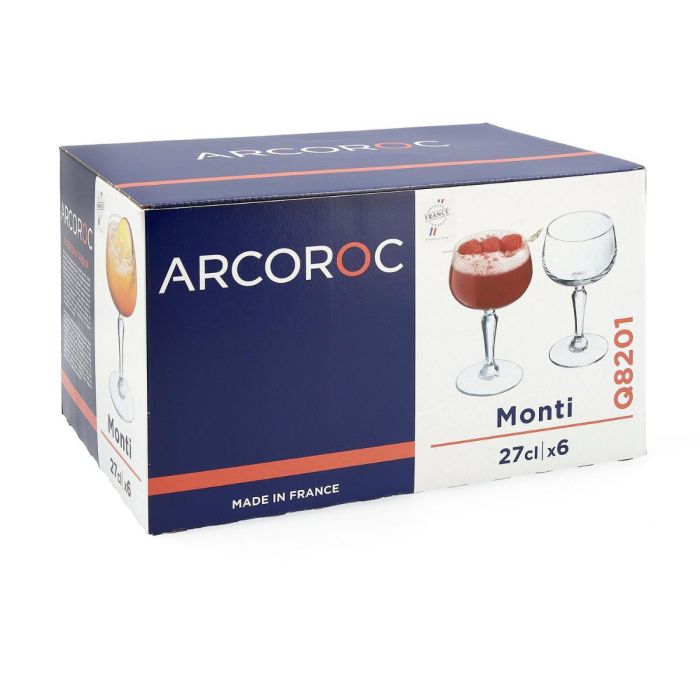 Arcoroc Monti Copas de Vino Vidrio Transparente 27 cL - Caja de 6 - Fabricado en Francia, Apto Lavavajillas 4
